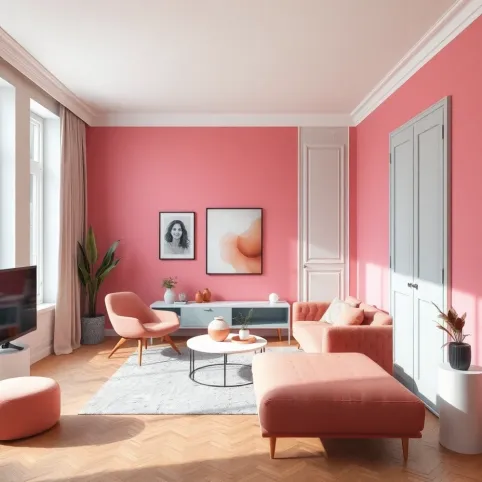 Jaki kolor pasuje do różowego na ścianie